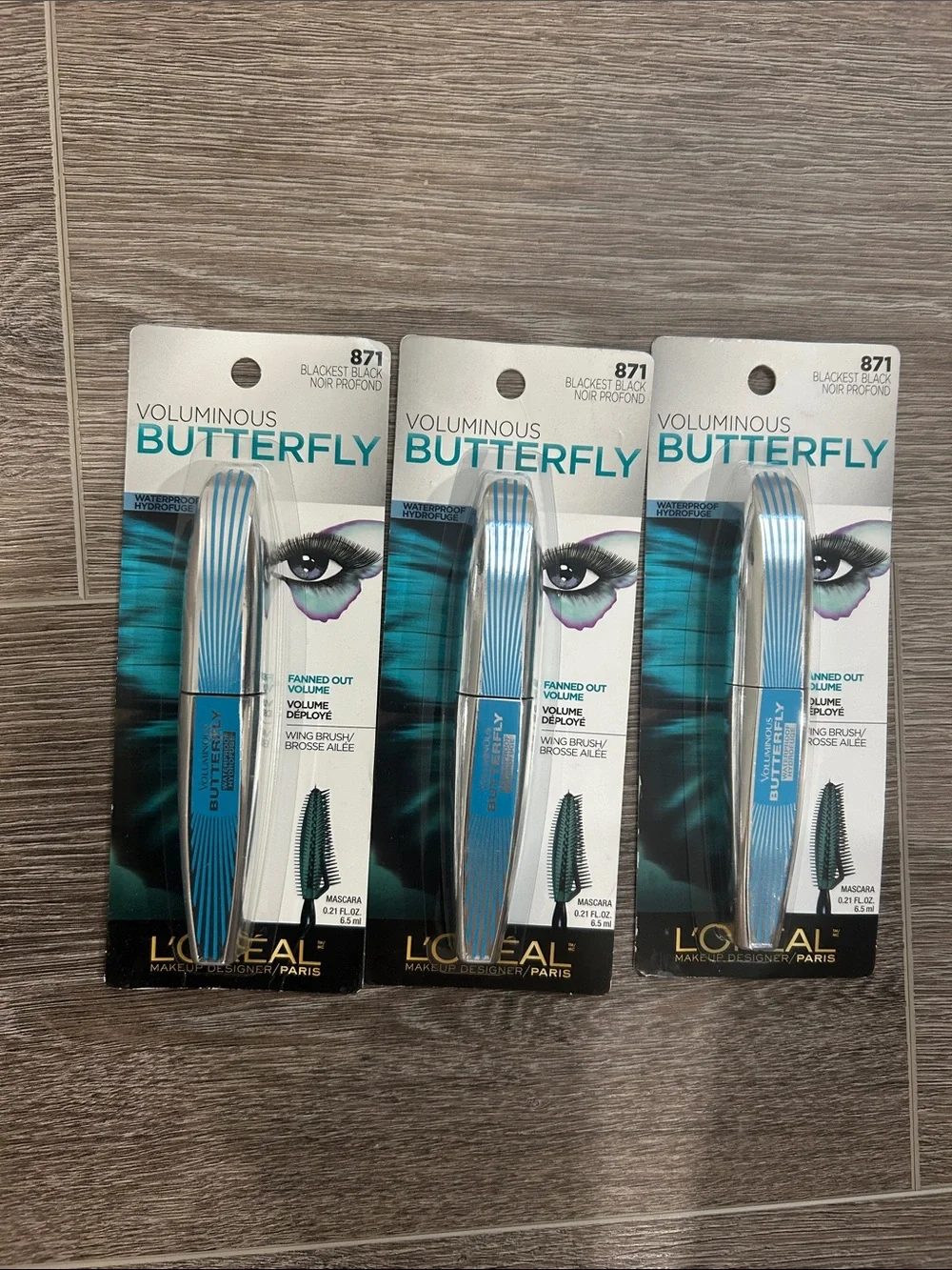 LOT OF 3 L’Oréal Voluminous Butterfly Mascara Blackest Black (871) Firm price